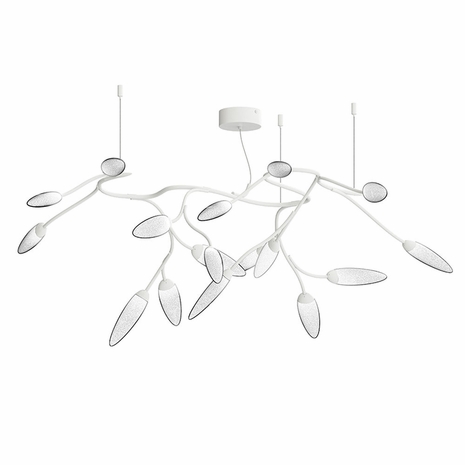3287.03 Sonneman Vines Sculptural LED Semi-Flush with Satin White Finish