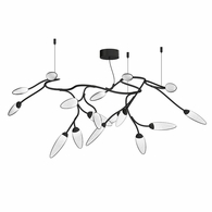 3287.25 Sonneman Vines Sculptural LED Semi-Flush with Satin Black Finish