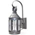3317  Northeast Lantern Cone Top Wall With Top Scroll Antique Brass Medium Base Socket Clear or Seedy Glass Open Bottom