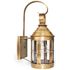 3317  Northeast Lantern Cone Top Wall With Top Scroll Antique Brass Medium Base Socket Clear or Seedy Glass Open Bottom