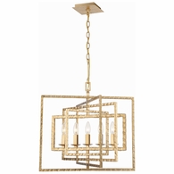 336-GA Crystorama Capri 5 Light Antique Gold Chandelier