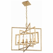 336-GA Crystorama Capri 5 Light Antique Gold Chandelier