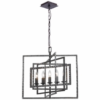 336-RS Crystorama Capri 5 Light Raw Steel Chandelier