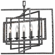 336-RS Crystorama Capri 5 Light Raw Steel Chandelier
