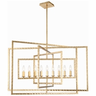 337-GA Crystorama Capri 9 Light Antique Gold Chandelier