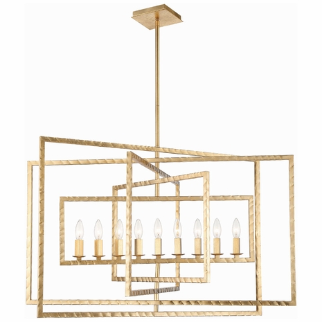 337-GA Crystorama Capri 9 Light Antique Gold Chandelier