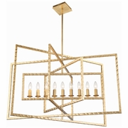 337-GA Crystorama Capri 9 Light Antique Gold Chandelier