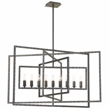 337-RS Crystorama Capri 9 Light Raw Steel Chandelier
