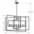 337-RS Crystorama Capri 9 Light Raw Steel Chandelier