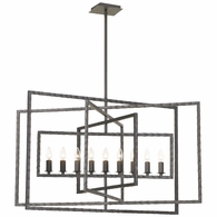337-RS Crystorama Capri 9 Light Raw Steel Chandelier