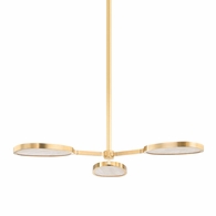 338-03-VB Corbett Lighting Patras 3 Lt. Semi Flush with Vintage Brass Finish