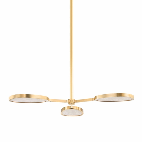 338-03-VB Corbett Lighting Patras 3 Lt. Semi Flush with Vintage Brass Finish