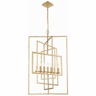 339-GA Crystorama Capri 7 Light Antique Gold Lantern Chandelier