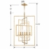339-GA Crystorama Capri 7 Light Antique Gold Lantern Chandelier