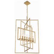 339-GA Crystorama Capri 7 Light Antique Gold Lantern Chandelier