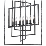 339-RS Crystorama Capri 7 Light Raw Steel Lantern Chandelier