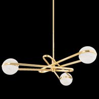 353-52-VB Corbett Lighting Kyomi 6 Lt. Chandelier with Vintage Brass Finish