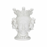370019 Chelsea House 15.5in. Ceramic Elisabetta Female Head with Matte White Glaze Finish