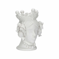 370019 Chelsea House 15.5in. Ceramic Elisabetta Female Head with Matte White Glaze Finish