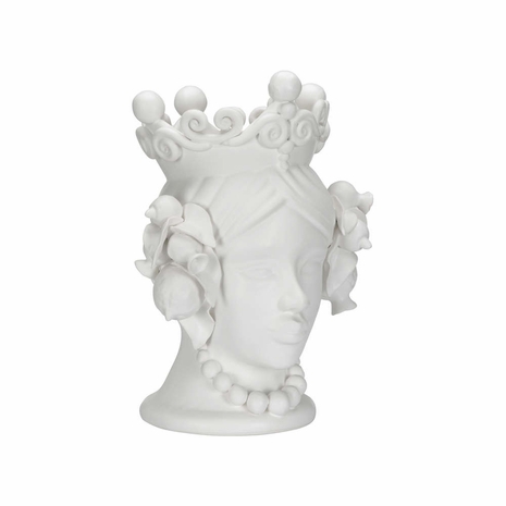 370019 Chelsea House 15.5in. Ceramic Elisabetta Female Head with Matte White Glaze Finish