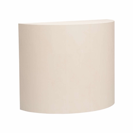 370033 Elizabeth Wicker 32.5in. Wood/Shagreen Daily Demilune with Cream Finish