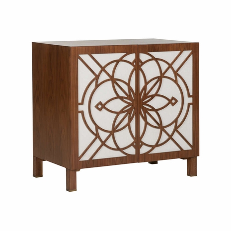 370070 Lisa Kahn Flower Of Life Cabinet - Brown