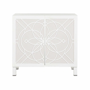 370071 Lisa Kahn Flower Of Life Cabinet - White