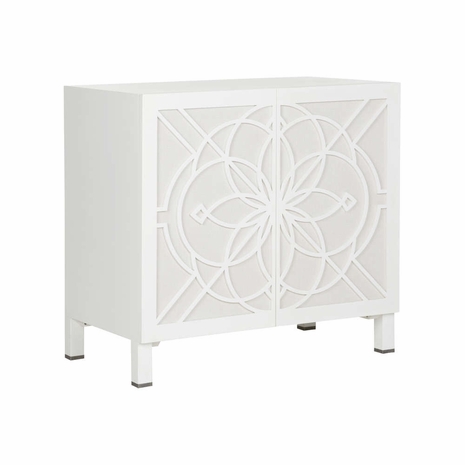 370071 Lisa Kahn Flower Of Life Cabinet - White