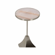 370144 Elizabeth Wicker Essex Drinks Table - Rose Quartz