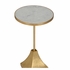 370145 Elizabeth Wicker Essex Drinks Table - White Marble