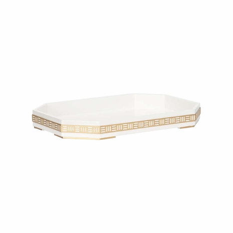 370160 Elizabeth Wicker Ambrose Tray Gold