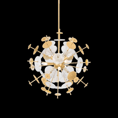371-29-VGL Corbett Lighting Gleason 9 Lt. Chandelier with Vintage Gold Leaf Finish