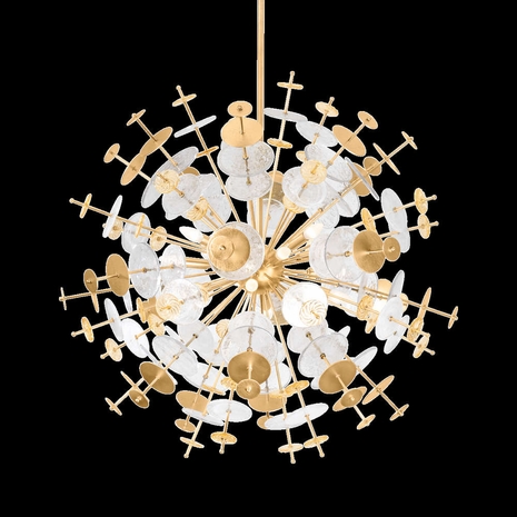 371-37-VGL Corbett Lighting Gleason 12 Lt. Chandelier with Vintage Gold Leaf Finish