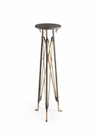 380009 Chelsea House 40in. Metal Churchill Pedestal with Aged/Gold Accents Finish