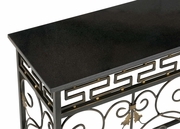 380062 Chelsea House Black Granite Top And Aluminum Base Black And Gold Brompton Road Console