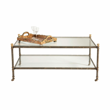 380080 Chelsea House 21.5in. Metal/Glass McBride Cocktail Table with Silver Finish