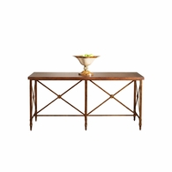 380081 Bill Cain 37in. Wood Overland Console with Cherry Veneer/Antique Gold Finish