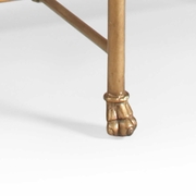 380087 Bill Cain 19in. Metal/Glass Gordon Oval Cocktail Table with Antique Gold Finish