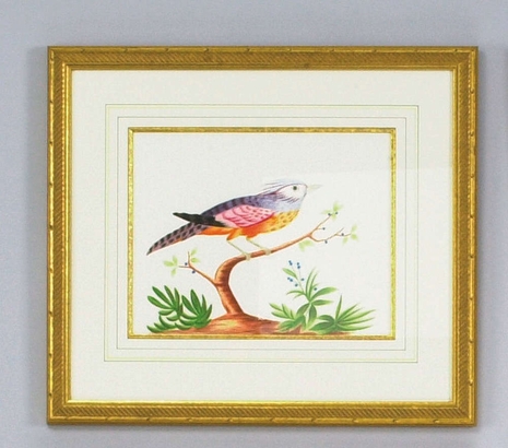 380287 Chelsea House Water Color On Paper Gold Frame And Fillet Blue Crest