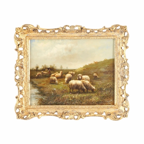 380316 Chelsea House Sheep With Cottage Oil Painting