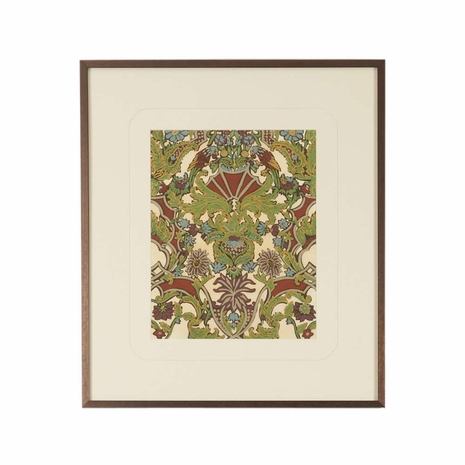 380426 Chelsea House Lithograph Print Bronze Frame With V-Groove Mat Antique Adornment- I