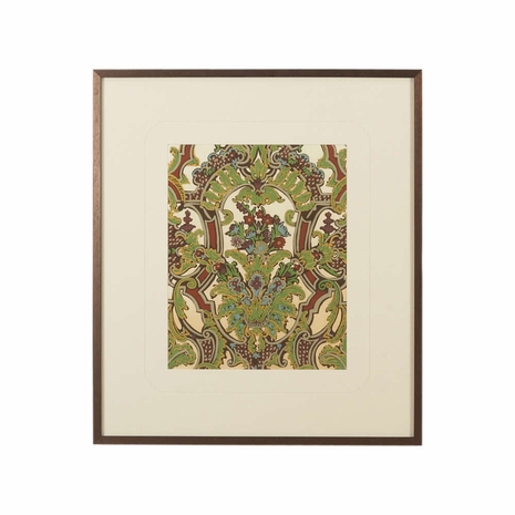 380428 Chelsea House Lithograph Print Bronze Frame With V-Groove Mat Antique Adornment III
