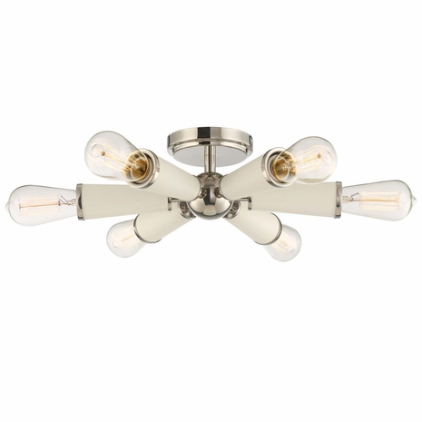 3807-PN Crystorama Zodiac 6 Light Polished Nickel Ceiling Mount