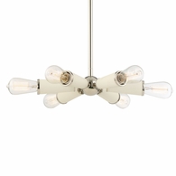 3807-PN Crystorama Zodiac 6 Light Polished Nickel Chandelier