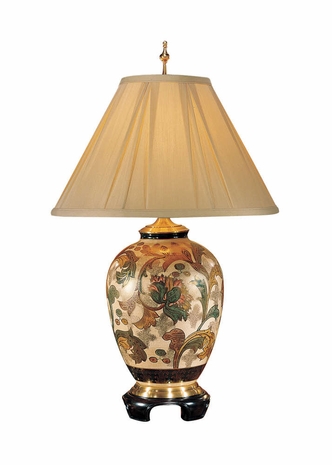 3807 Wildwood Lamps Flowers Delicate Lamp with Hand Painted Seto Porcelain Signature Collection - Yukio Eda