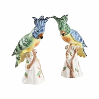 380768 Chelsea House 12in. Ceramic Hope Parrots (Pr) with Hand Painted Finish