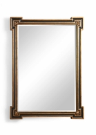380934 Chelsea House 48in. Wood Richards Mirror - Black/Gold with Beveled Finish