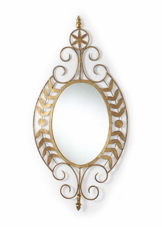 380971 Chelsea House Gold Leaf Metal Frame Small Leaves Mirror - Gold