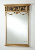 380975 Chelsea House 55in. Hand Carved Griffon Mirror - Black/Gold with Gold Leaf Finish