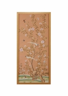 381272 Chelsea House 64.5in. Hand Painted Watercolor On Silk Regent Park Panel - A with Antique Gold Frame